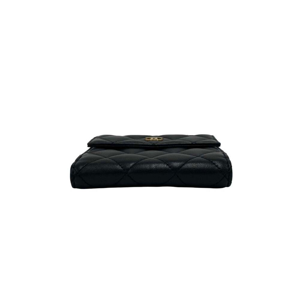 CHANEL Black Lambskin Leather Logo Wallet - Picture 6 of 10